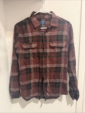 George Men's Brown and Cream Plaid Shirt